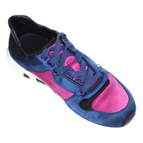 Gucci Web Runner Color Block Navy Fuchsia Lace-Up Trainers Size 36.5 (US 6.5) - Picture 5 of 13